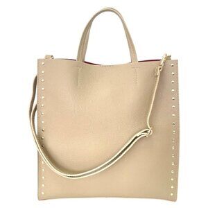 Italian Genuine Italian Leather Bag–Neutral Tote w/ Pouch, from Florence, Italy